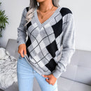 Ladies Preppy Diamond Casual Sweater