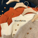 Unique Women Skew Shoulder Gold Button Sweater