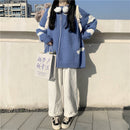 Warm Preppy Sweet Loose Crewneck Sweater