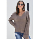 Pullovers Female Lead Long Sleeve Pure Color  Loose