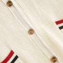 White Sweater Cropped Preppy Top Jacket