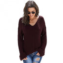 Pullovers Female Lead Long Sleeve Pure Color  Loose