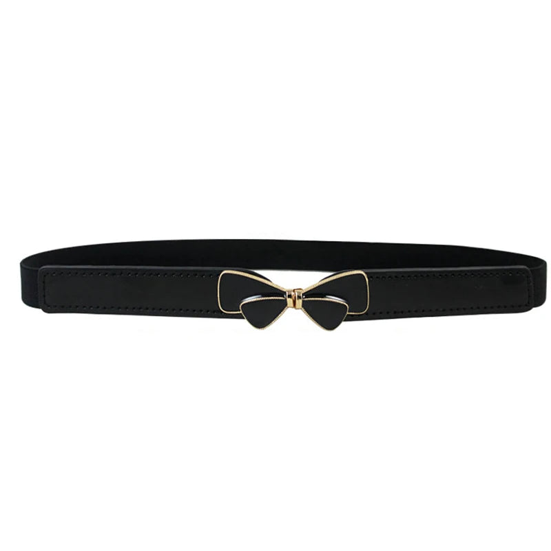Thin Elastic Crystal Bow Waist Belt – 65cm Cinch Cummerband for Dresses