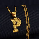 A–Z Initial Pendant Necklace – Gold Thin Chain