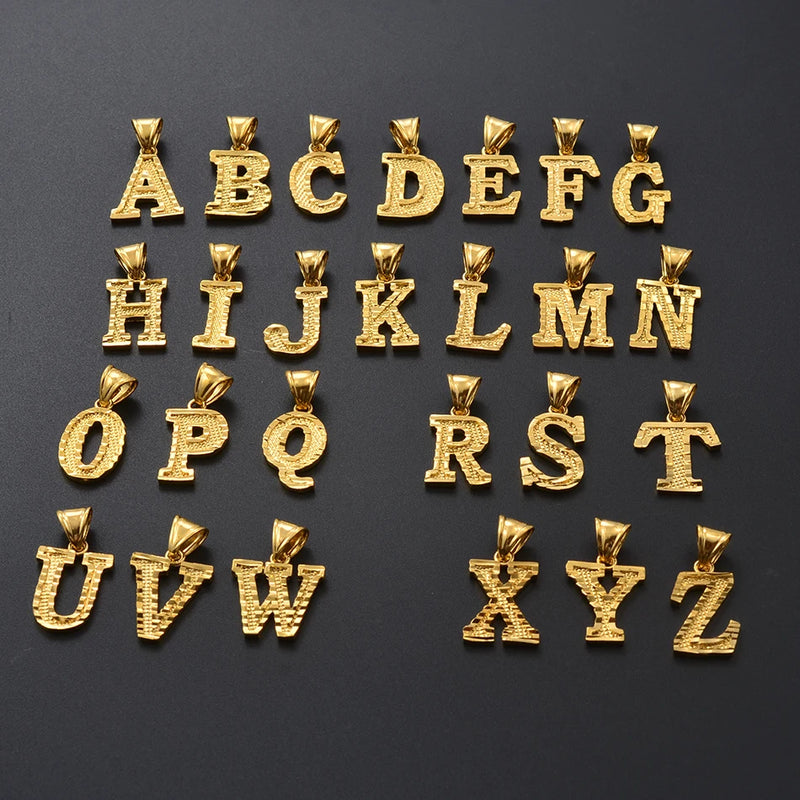 A–Z Initial Pendant Necklace – Gold Thin Chain