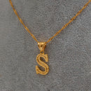 A–Z Initial Pendant Necklace – Gold Thin Chain