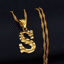 A–Z Initial Pendant Necklace – Gold Thin Chain