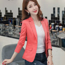 Slim Fit Single-Button Red Blazer