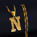 A–Z Initial Pendant Necklace – Gold Thin Chain