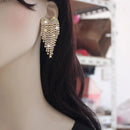 Crystal Heart Rhinestone Tassel Earrings – Elegant Drop Dangles