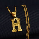 A–Z Initial Pendant Necklace – Gold Thin Chain