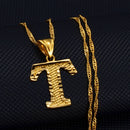 A–Z Initial Pendant Necklace – Gold Thin Chain