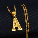 A–Z Initial Pendant Necklace – Gold Thin Chain