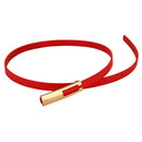 Slim PU Leather Waist Belt – Adjustable Metal Buckle for Dresses & Coats