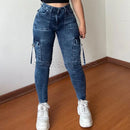 Y2K Vintage Skinny Cargo Jeans