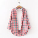 Casual Loose Fit Plaid Flannel Shirt – College Style