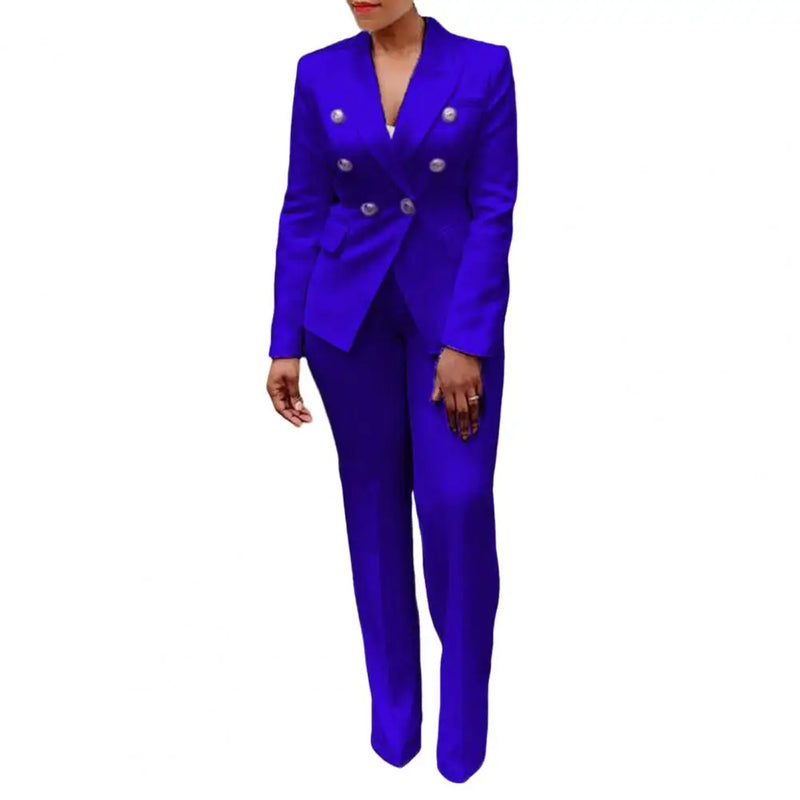 Double Breasted Yellow Blazer & Pant Suit