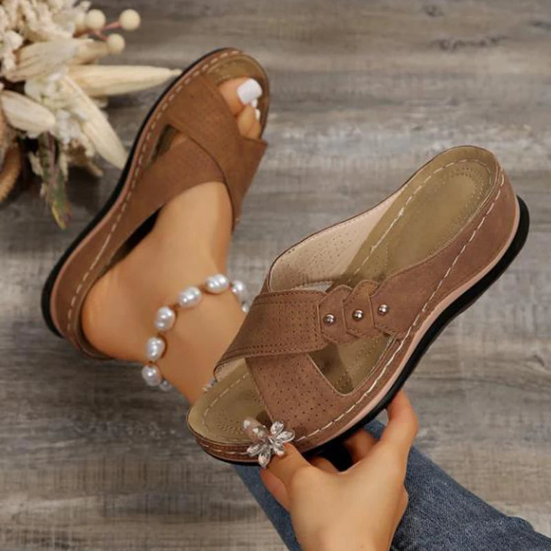 Casual Open Toe Slip-On Sandals – Plus Size Women’s Footwear