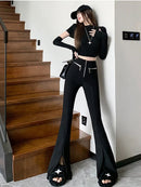 Split Hem Vintage Flare Pants