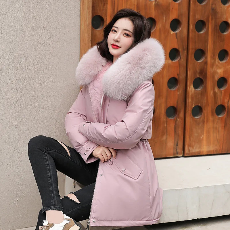 Arctic Luxe Slim Fit Fur Collar Parka