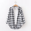 Casual Loose Fit Plaid Flannel Shirt – College Style