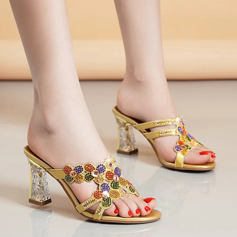 Diamond High Heel Sandals – Sexy Party Beach Slippers
