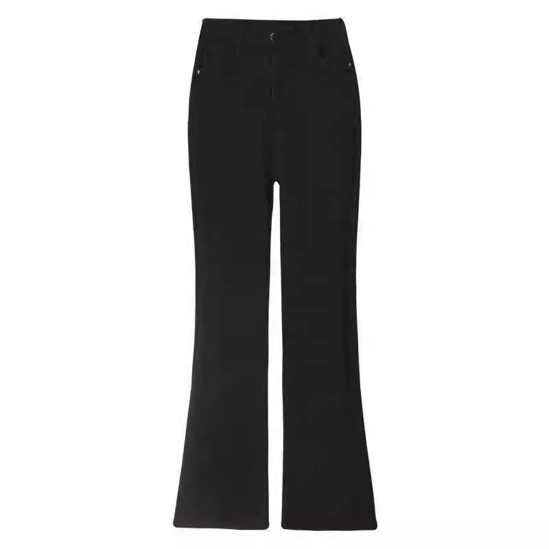 High-Waist Black Flared Jeans