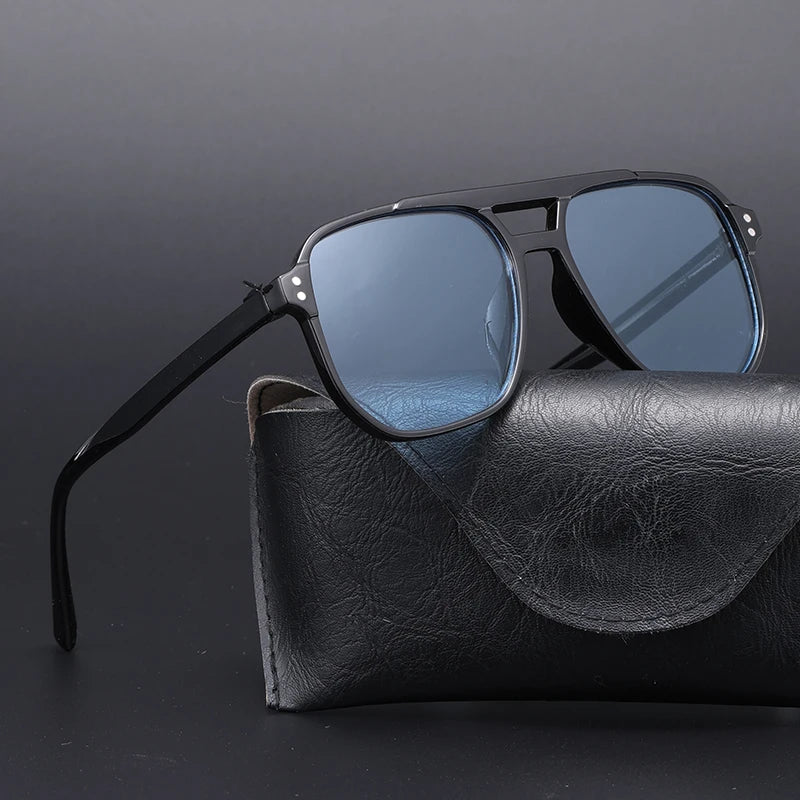 Double Beam UV400 Sunglasses – Unisex Trendy Business Eyewear
