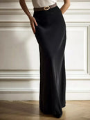 Satin Fishtail Maxi Skirt – Casual Elegance