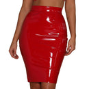 High Waist Faux Leather Pencil Skirt – Knee Length