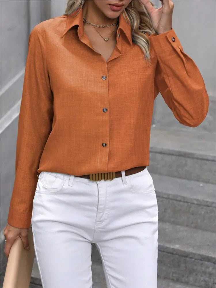 Colorblock Lapel Button-Down Shirt