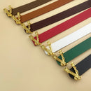 Classic Black Leather Belt – Designer Buckle for Jeans & Casual Wear