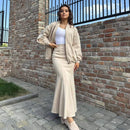 Minimalist Retro Fishtail Skirt Suit