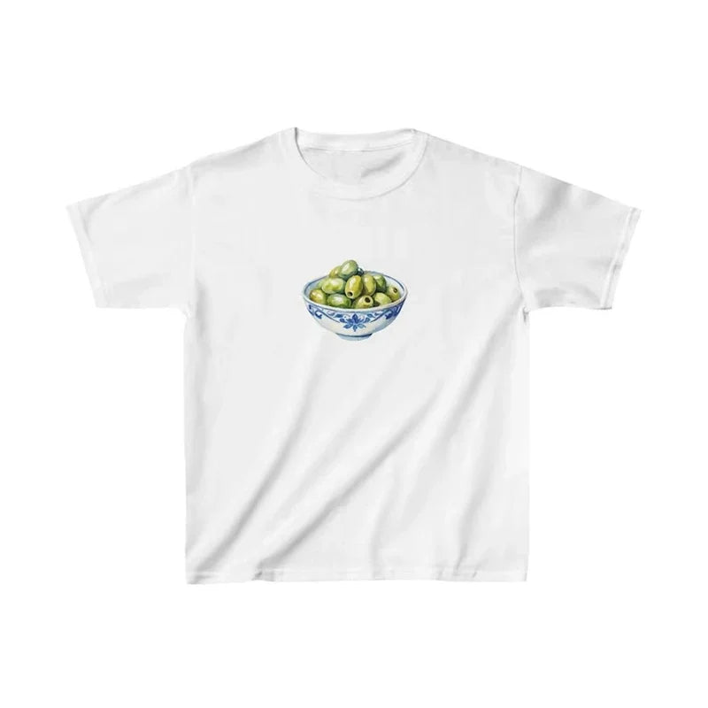 Y2K Cherry Print Baby Tee