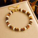 316L Stainless Steel Bracelet – White Jade & Tiger Eye Stone Jewelry