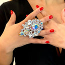 Oversized Rhinestone Statement Ring – Drag Queen & Party Jewelry