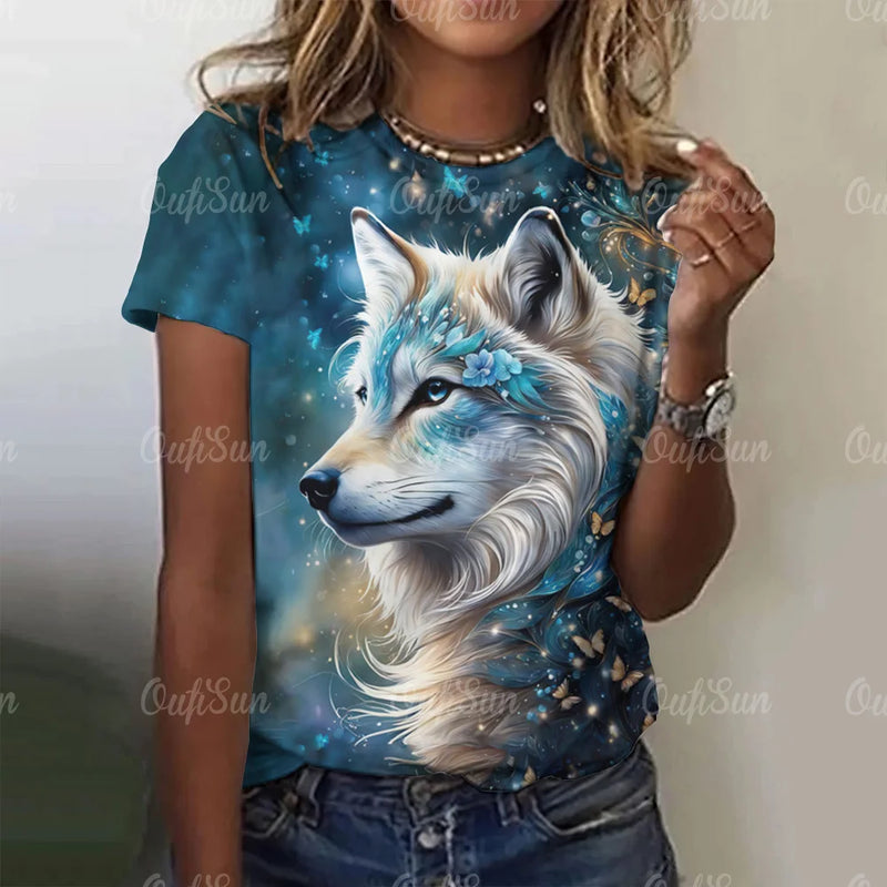 Gothic Wolf Oversized Graphic Tee