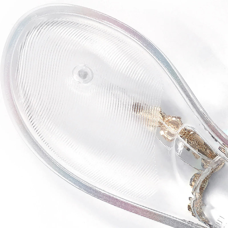 Rhinestone Transparent Flat Jelly Sandals – Beach Wear
