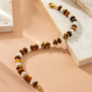 316L Stainless Steel Bracelet – White Jade & Tiger Eye Stone Jewelry
