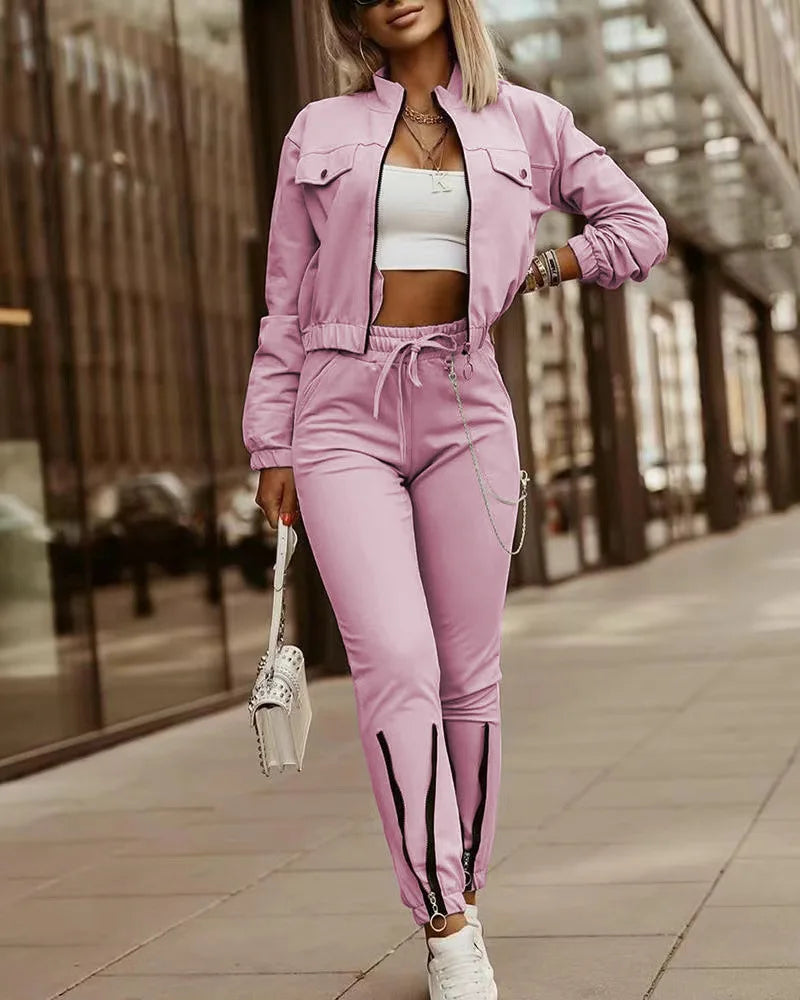 Zipper Sweatshirt & Joggers Tracksuit