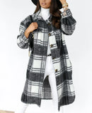 Checkered Tweed Longline Cardigan