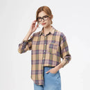 Casual Loose Fit Plaid Flannel Shirt – College Style