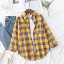 Casual Loose Fit Plaid Flannel Shirt – College Style