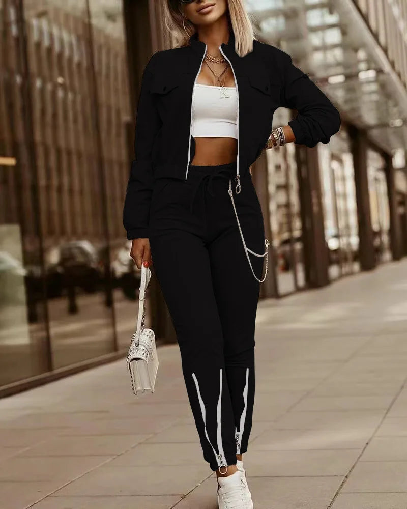 Zipper Sweatshirt & Joggers Tracksuit