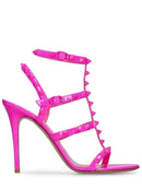 Rockstud Caged Leather Sandals – Colorful High Heel Stilettos