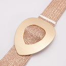 Bohemian Woven Straw Braided Belt – Elastic Waist for Summer Dresses