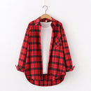 Casual Loose Fit Plaid Flannel Shirt – College Style