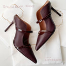 Petal Side Hollow Slingback Stiletto Heels – Suede & Leather