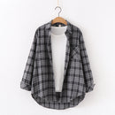 Casual Loose Fit Plaid Flannel Shirt – College Style