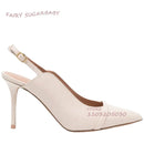 Petal Side Hollow Slingback Stiletto Heels – Suede & Leather